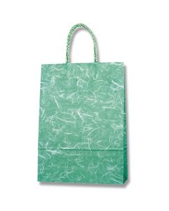 ถุงกระดาษสำหรับช้อปปิ้ง ถุงเรียบ รุ่น S-100 ลายอุนริว (มังกรเมฆ) สีเขียว แพ็คละ 25 ใบ