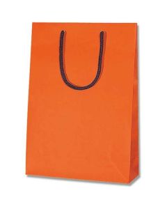 ถุงกระดาษสำหรับช้อปปิ้ง สีส้มสดใส (แบบด้าน) SWT จำนวน 10 ชิ้น