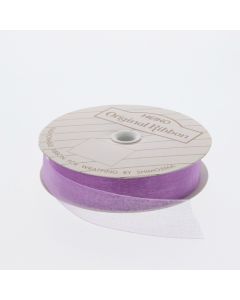 ริบบิ้นผ้าออร์แกนซ่า สีม่วง ขนาด 18 x 15 ซม.