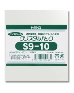 ถุง OPP, Crystal Pack, ขนาด S, 9-10, 100 ชิ้น