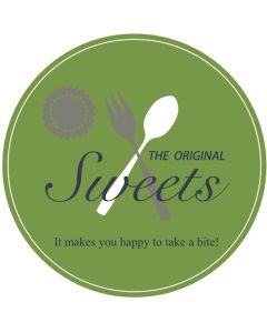 ซีลปิดผนึกของขวัญ - วงกลมขนมหวาน สีเขียว