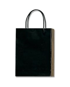 ถุงกระดาษสำหรับช้อปปิ้ง ยี่ห้อ PB Smooth Bag สีดำ ไซส์ S-1 แพ็คละ 10 ใบ