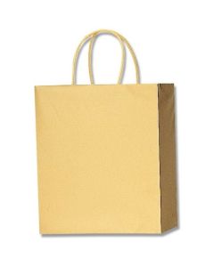 ถุงกระดาษสำหรับช้อปปิ้ง ยี่ห้อ PB Smooth Bag สีทอง รุ่น M-1 แพ็คละ 10 ใบ