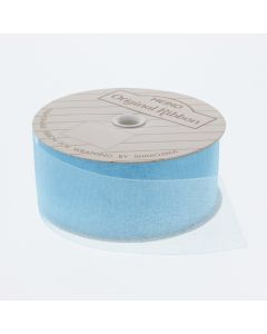 ริบบิ้นผ้าออร์แกนซ่า สีฟ้าแซก ขนาด 36 x 15 ซม.