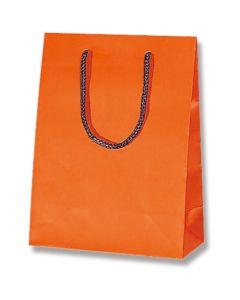 ถุงกระดาษสำหรับช้อปปิ้ง สีส้มสดใส (แบบด้าน) T-3 บรรจุ 10 ชิ้นต่อแพ็ค