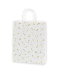 ถุงกระดาษสำหรับช้อปปิ้ง 25 ใบ (Charm Bags) รุ่น MS1 ริบบิ้นใหม่ สีทอง แพ็คละ 50 ใบ