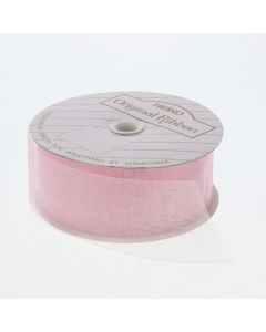 ริบบิ้นผ้าออร์แกนซ่า สีชมพู ขนาด 36 x 15 ซม.