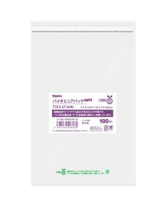 ถุง OPP ยี่ห้อ BioPure Pack พร้อมเทปกาว ขนาด T 19.5-27 (สำหรับขนาด B5) จำนวน 100 ชิ้น