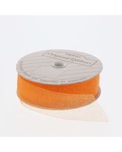 ริบบิ้นผ้าออร์แกนซ่า สีส้ม ขนาด 24 x 15 ซม.