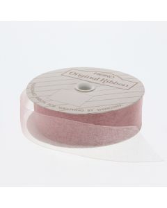 ริบบิ้นผ้าออร์แกนซ่า สีแซลมอน ขนาด 24 x 15 ซม.