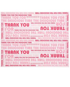 กระดาษห่อของขวัญเครป ลาย Delicious Time สีชมพู 100 แผ่น