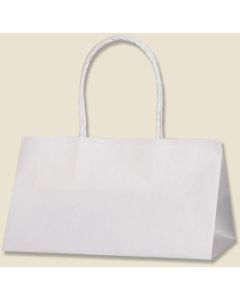ถุงกระดาษสำหรับช้อปปิ้ง ยี่ห้อ P-Smooth Bags สีขาวล้วน ขนาด 25-15 บรรจุแพ็คละ 25 ใบ