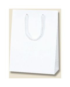 ถุงกระดาษสำหรับช้อปปิ้ง ยี่ห้อ K-Bag สีขาว มีลายนูน รุ่น T-3 บรรจุแพ็คละ 10 ใบ