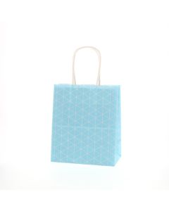 ถุงกระดาษสำหรับช้อปปิ้ง ถุงใส่จี้ 25 ชิ้น ทรงสี่เหลี่ยม สีฟ้า
