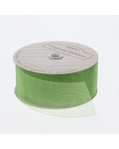 ริบบิ้นผ้าออร์แกนซ่า สีเหลืองมะนาว ขนาด 36 x 15 ซม.