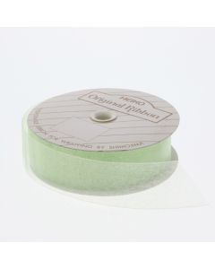 ริบบิ้นผ้าออร์แกนซ่า สีเขียวอ่อน ขนาด 24 x 15 ซม.