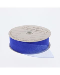 ริบบิ้นผ้าออร์แกนซ่า สีฟ้า ขนาด 24 x 15 ซม.