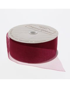 ริบบิ้นผ้าออร์แกนซ่า สีไวน์ ขนาด 36 x 15 ซม.