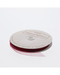 ริบบิ้นผ้าออร์แกนซ่า สีไวน์ ขนาด 7 x 15 ซม.