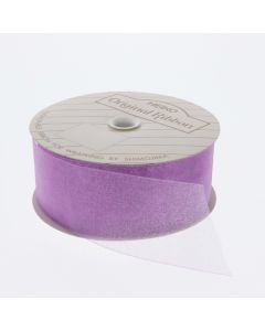 ริบบิ้นผ้าออร์แกนซ่า สีม่วง ขนาด 36 x 15 ซม.