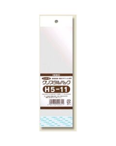 ถุง OPP, Crystal Pack, พร้อมหัวถุง, H, 5-11, 100 ชิ้น