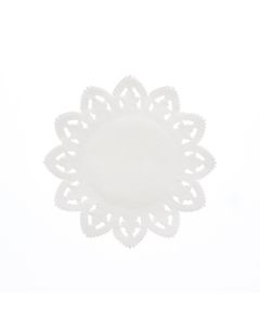 กระดาษลูกไม้สีขาว ทรงกลม ขนาดเบอร์ 6 จำนวน 100 แผ่น
