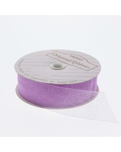 ริบบิ้นผ้าออร์แกนซ่า สีม่วง ขนาด 24 x 15 ซม.