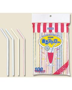 หลอดดูดแบบงอได้ คละสี 4 ชิ้น จำนวน 100 ชิ้น