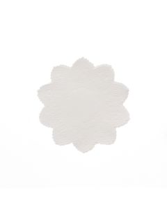 กระดาษลูกไม้สีขาว ทรงกลม ขนาดเบอร์ 4 จำนวน 100 แผ่น