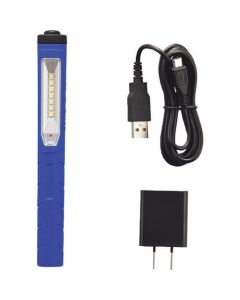 ไฟ LED กระเป๋า (แบบชาร์จ USB แบตในตัว) สีน้ำเงิน JPL-5693BL ยาวรวม 170 x กว้าง 21 x ลึก 25 มม.