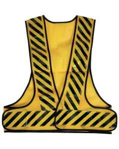 เสื้อกั๊กนิรภัยตาข่าย ลายเสือสีเหลือง พร้อมแถบสะท้อนแสง