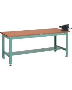 โต๊ะทำงานสำหรับงานปานกลาง (รับน้ำหนักได้ 1200 กก.) รุ่น HW ขนาด 1500 x 750 x สูง 740 มม. พร้อมปากกาจับชิ้นงาน สีเขียว