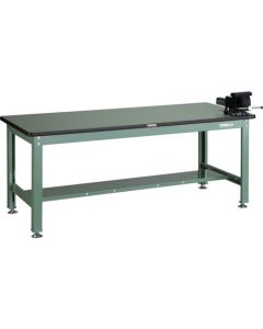 โต๊ะทำงานสำหรับงานปานกลาง (รับน้ำหนักได้ 1200 กก.) รุ่น HW ขนาด 1500 x 900 x สูง 740 มม. พร้อมปากกาจับชิ้นงาน สีเขียว