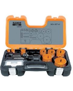 ดอกสว่านเจาะรูโลหะสองชนิด พร้อมใบสว่านแบบเปลี่ยนได้ ชุดใบสว่านขนาด 19, 22, 29, 38, 43, 48, 52 และ 65 มม.