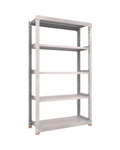 ชั้นวางเหล็ก รุ่น M3 สำหรับงานปานกลาง ขนาด 1200 x 471 x สูง 2100 มม. 5 ชั้น แบบชิ้นเดียว พร้อมฐานเรซินกันสั่นสะเทือน สีเทานีโอ