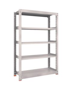 ชั้นวางของแบบ M3 สำหรับงานปานกลาง ขนาด 1200 x 921 x สูง 2100 มม. 4 ชั้น แบบชิ้นเดียว พร้อมฐานเรซินกันสั่นสะเทือน สีเทานีโอ
