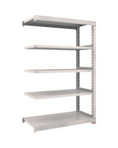 ชั้นวางของแบบ M3 สำหรับงานปานกลาง ขนาด 1200 x 571 x สูง 1500 มม. 6 ชั้น แบบเชื่อมต่อกัน พร้อมฐานเรซินกันสั่นสะเทือน สีเทานีโอ