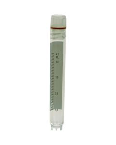หลอดแช่แข็ง (หลอดสำหรับเก็บรักษาเซลล์ด้วยวิธีแช่แข็ง) ขนาด 5 มล. มีเกลียวด้านใน ตั้งได้เอง บรรจุ 25 ชิ้นต่อแพ็ค