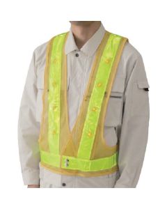 เสื้อกั๊กสะท้อนแสง LED สีเหลือง (yellow LED) ตาข่ายไนล่อน