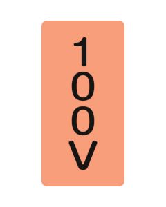 สติกเกอร์ติดท่อ 100V HT-102L 120 x 60มม. 10 ชิ้น อะลูมิเนียม
