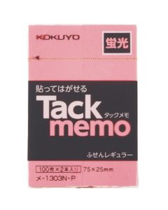Tack Memo กระดาษโน้ตเรืองแสง 75 x 25 มม. สีชมพู ME-1303-P