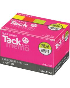 กระดาษโน้ต Tack Memo Value Sticky Notes ขนาด 50 x 15 นิ้ว 4 สีสะท้อนแสง 25 เล่ม Me-2315