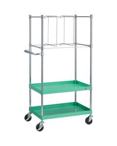 รถเข็นเครื่องมือ Phoenix Wagon เสียงรบกวนต่ำ ขนาด 750 x 500 x สูง 1500 มม. สำหรับวางพิงผนัง สีเขียว Young Green