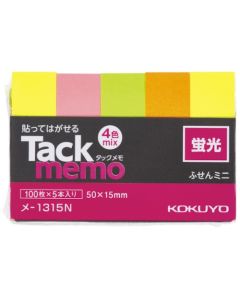 Tack Memo Sticky Note Type 50 x 15 Fluorescent 4 Colors 5 Books ME-1315