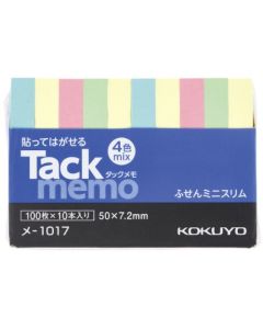Tack Memo Mini Slim 50 x 7.2 คละสี x 10 เล่ม Me-1017