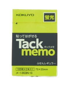 Tack Memo กระดาษโน้ตเรืองแสง 75 x 25 มม. สีเขียว ME-1303-G