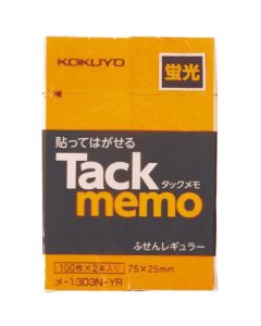 Tack Memo กระดาษโน้ตเรืองแสง 75 x 25 มม. สีส้ม ME-1303-YR