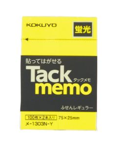 Tack Memo กระดาษโน้ตเรืองแสง 75 x 25 มม. สีเหลือง ME-1303-Y