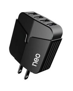 อะแดปเตอร์ 4 USB ดำ นีโอ NEO305
