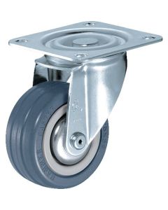 Plate Type Caster 400S Series  (pressed rubber wheel)